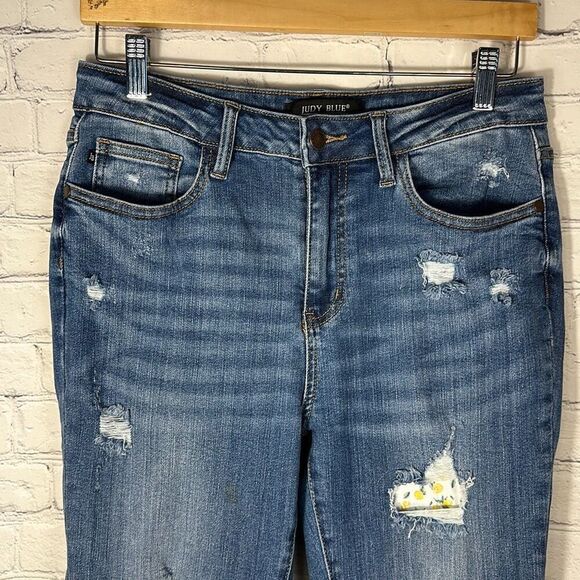 Judy Blue Lemon Patch High Waist Skinny Jeans Style 88233 size 7/28 - Picture 2 of 12